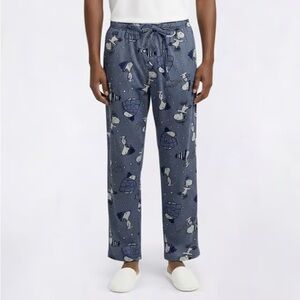Peanuts Men's Blue Patterned Relaxed Jeans